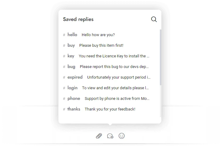 Admin saved replies