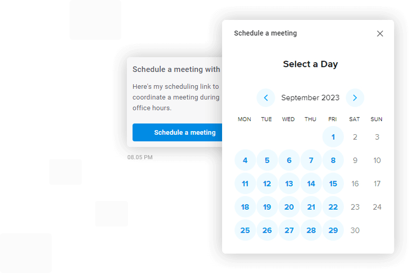 Schedule meetings